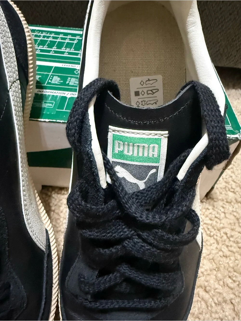 PUMA Super Liga Og Retro Mens Black Sneakers Casual Shoes 356999 New Sz 8.5
